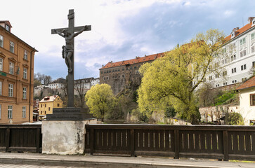Villaggio medievale di Cesky Krumlov, Cechia, Boemia