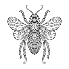 Bumblebee mandala illustration coloring - coloring book