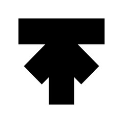 Upload arrow icon in filled glyph style. Simple arrow symbol vector illustration — pixel-perfect icon.