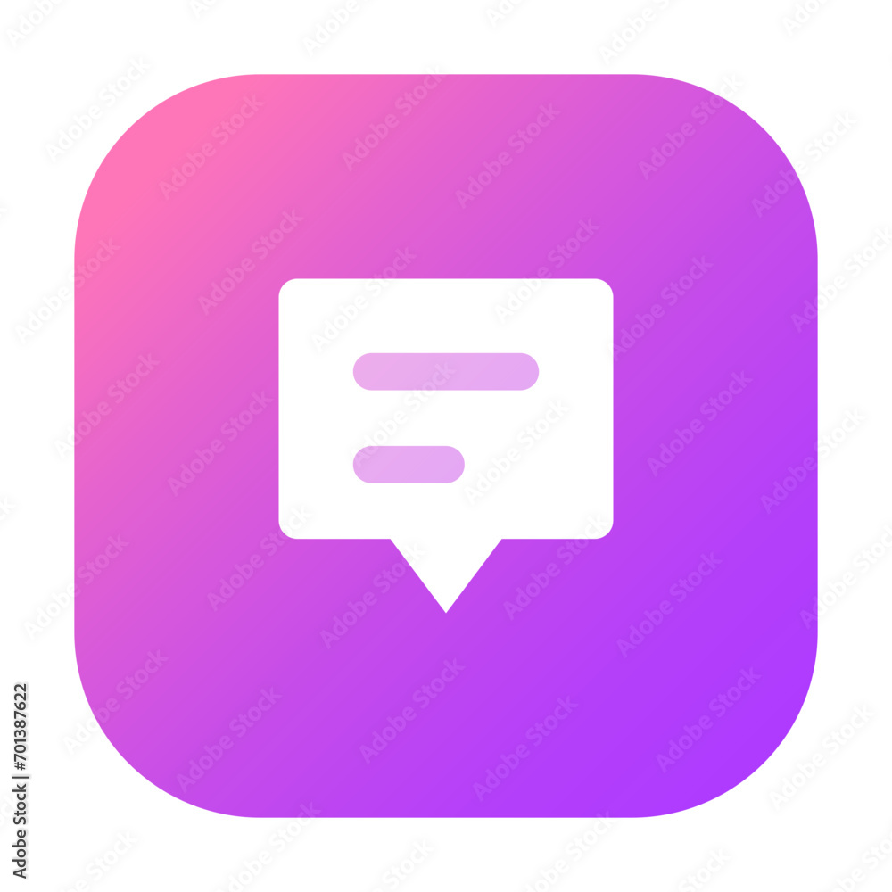 Poster chat icon in gradient colorful style. simple speech bubble vector illustration — pixel-perfect icon.