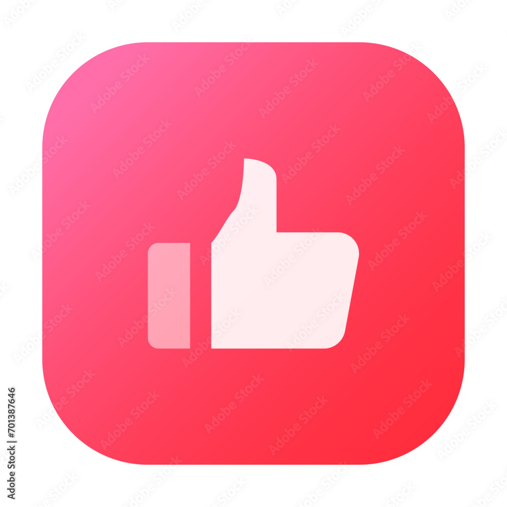 Poster like icon in gradient colorful style. simple thumb up vector illustration — pixel-perfect icon.