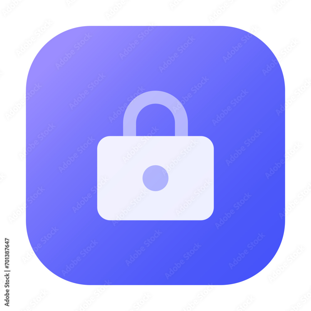 Poster lock icon in gradient colorful style. simple padlock vector illustration — pixel-perfect icon.