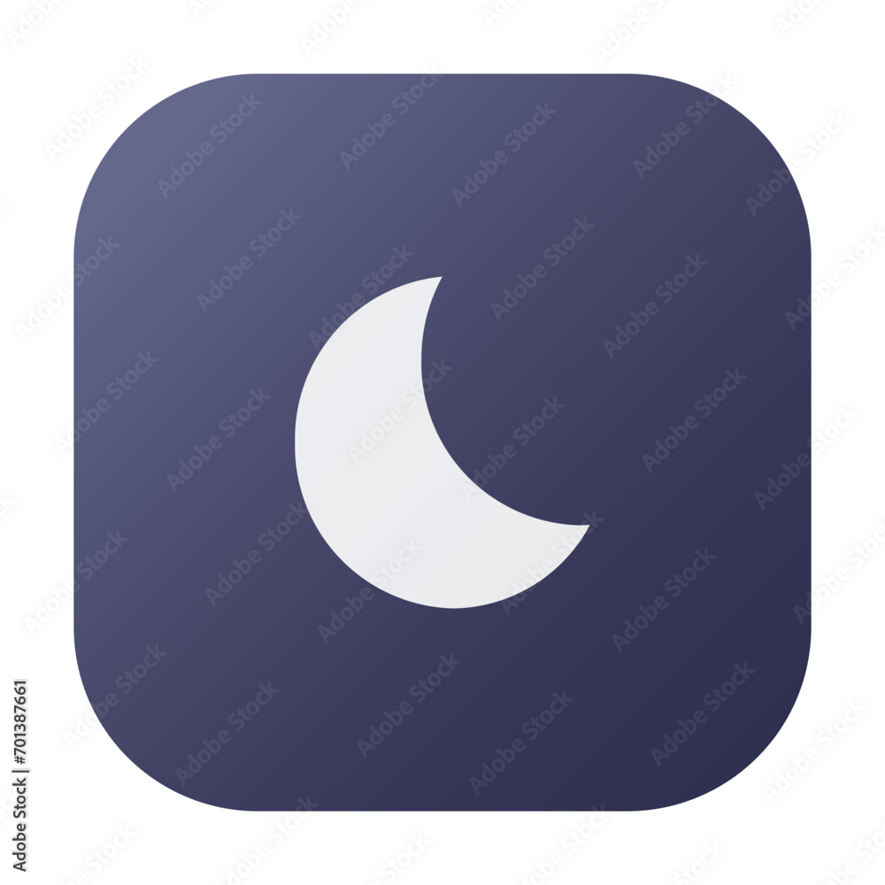 Poster crescent icon in gradient colorful style. simple moon vector illustration — pixel-perfect icon.