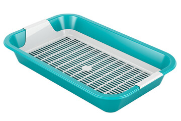 Open Top Cat Litter Tray. Sifting Litter Box, 3D rendering isolated on transparent background