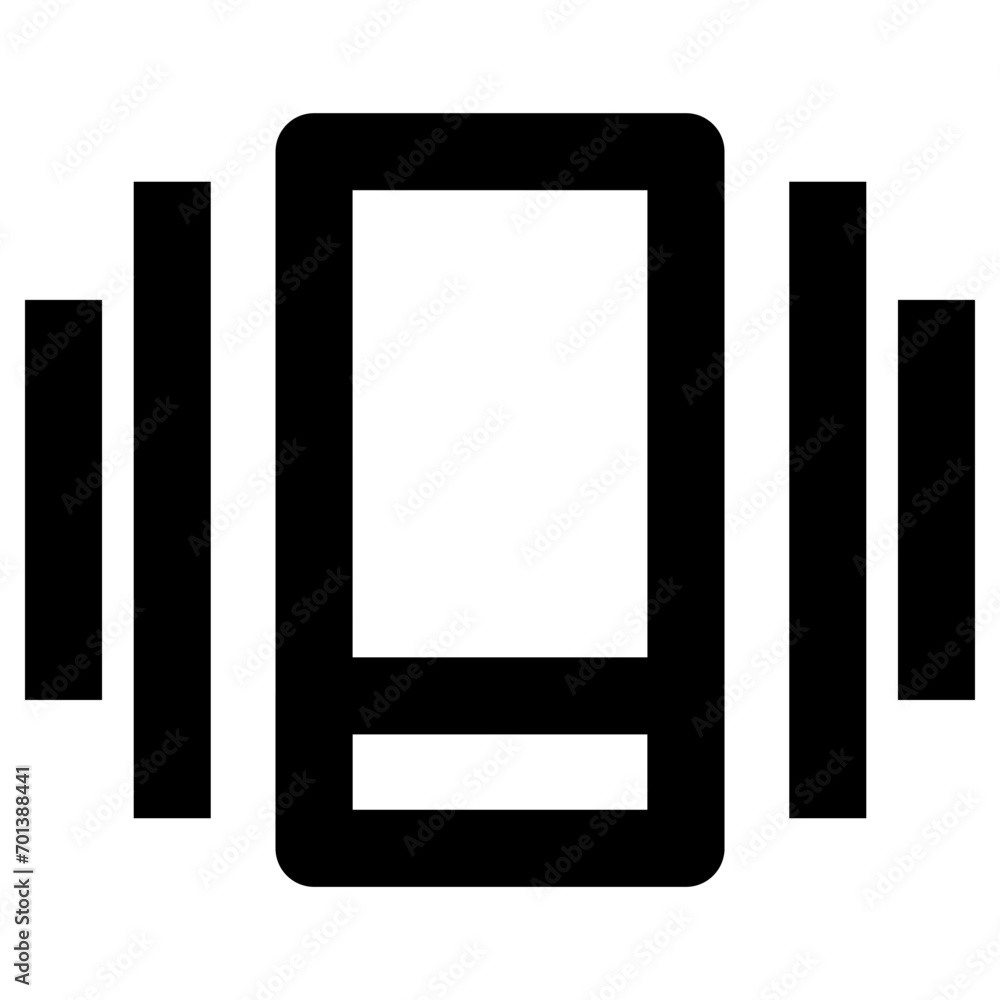 Poster phone vibration icon in outline. simple mobile vector — pixel-perfect icon.