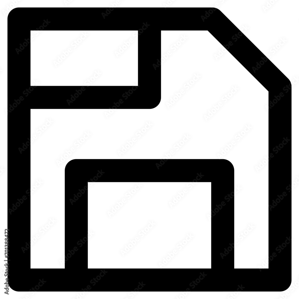 Poster floppy disk icon in outline style. simple save symbol vector — pixel-perfect icon.