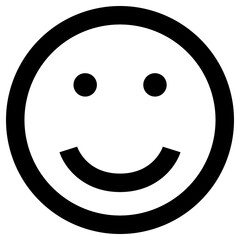 Fototapeta premium Smile emoji icon in outline style. Simple emoticon symbol vector — pixel-perfect icon.
