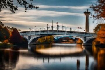 bridge over the river, Frederick Douglass Memorial Bridge stock photo