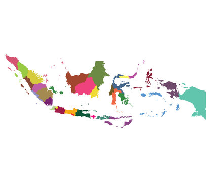 Indonesia map. Map of Indonesia in administrative provinces