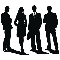 business people silhouettes vector illustration