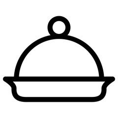 Dish menu icon in outline style. Simple utensil vector illustration — pixel-perfect icon.