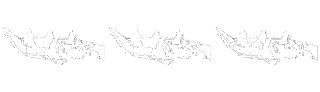 Indonesia map. Map of Indonesia in set
