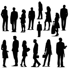 business people silhouettes vector illustration