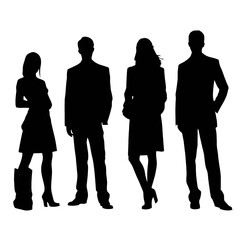 business people silhouettes vector illustration