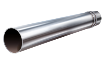 Steel pipe and connections on transparent background