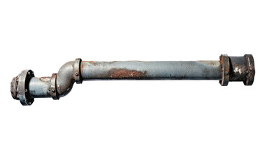 Steel pipe and connections on transparent background