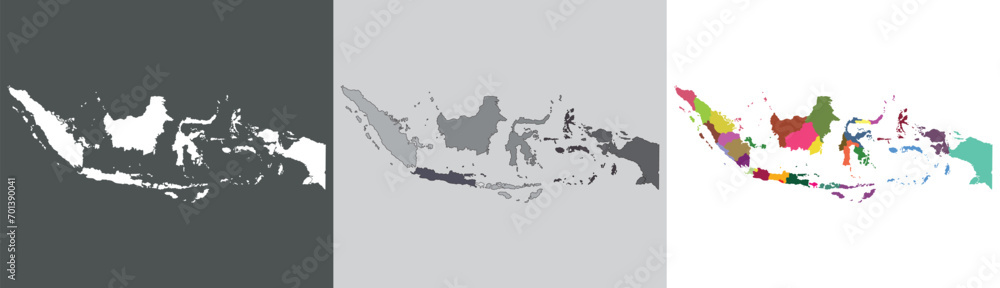 Poster indonesia map. map of indonesia in set