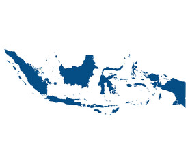 Indonesia map. Map of Indonesia in blue color