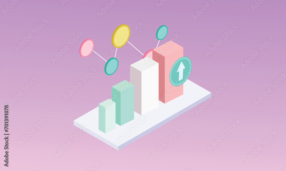 Poster 3d new successful ideas, great business graphs on background under creative problem solving concept.