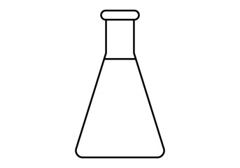 Icono negro de probeta en fondo blanco.