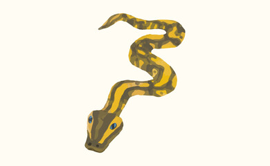 Snake, Animal wildlife watercolor vector illustration.	
