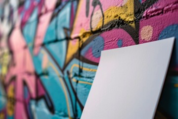 A white paper with graffiti on the wall. Generative AI