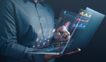 analysis, digital, network, system, ai, graph, innovation, dashboard, performance, intelligence. using big data analysis and cloud technology to collect customer data and display on dashboard HUD.