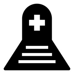 Fototapeta premium Grave icon in solid style. Simple medical symbol vector illustration — pixel-perfect icon.