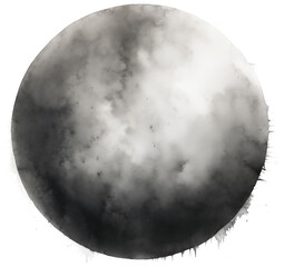 Dark grey watercolor circle with a transparent finish
