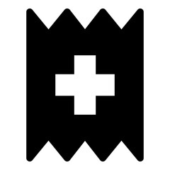 Medical bill icon in solid style. Simple medical symbol vector illustration — pixel-perfect icon.