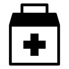 Medical toolbox icon in solid style. Simple medical symbol vector illustration — pixel-perfect icon.