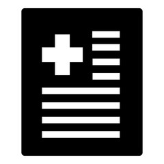 Obraz premium Medical check up icon in solid style. Simple medical symbol vector illustration — pixel-perfect icon.