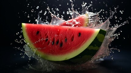 watermelon splash food photography.Generative AI