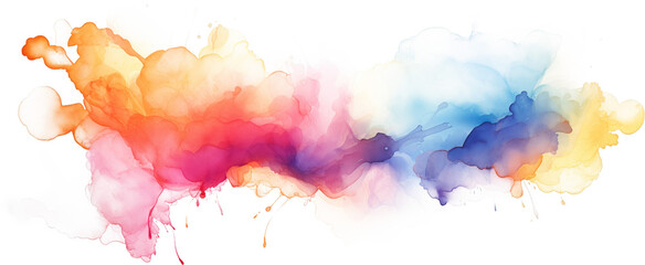 Blurred watercolor effect on a transparent white background