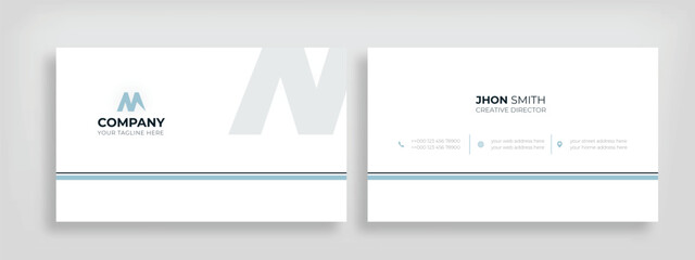 Simple Modern Business Card Creative And Professional Business Card Template Design. Minimal Shape corporate layout brand identity. - Powered by Adobe
