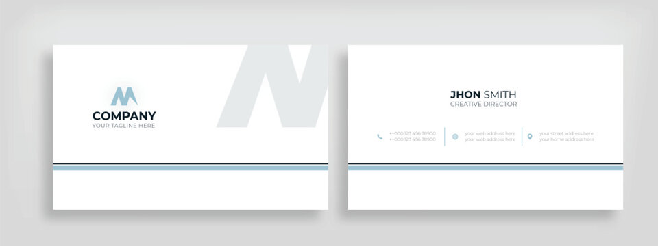 Simple Modern Business Card Creative And Professional Business Card Template Design. Minimal Shape corporate layout brand identity.