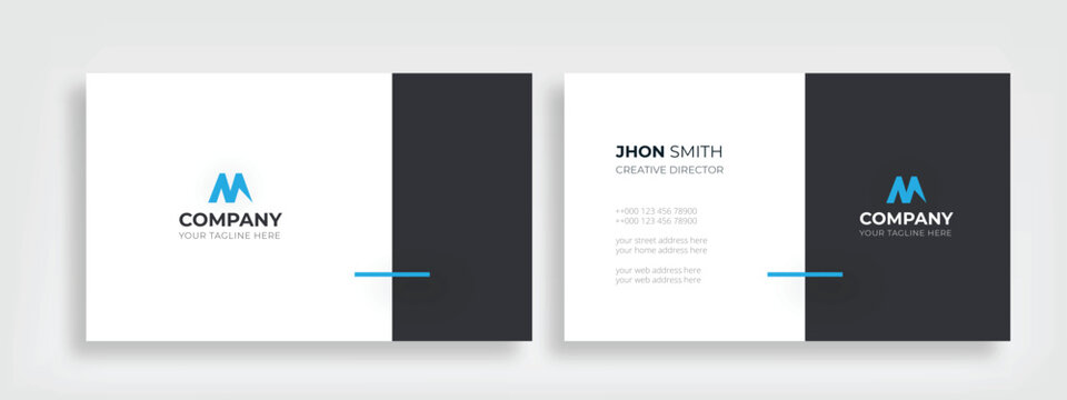 Modern Business Card Design Template Style Minimal Professional Creative And Clean Simple Visiting Name Card. This Business Card Layout is used for Your Corporate And Personal Branding Identity.
