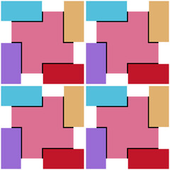  Bright, seamless pattern of geometric shapes.