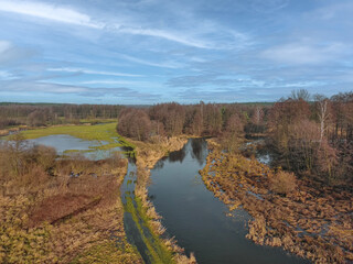 Flood from the small Grabia river, Poland.