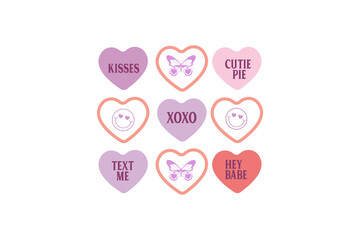 Heart Candy Retro Valentine Day T shirt Design