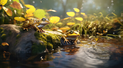 Frog in river Forest wildlife photography life