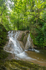 Fototapeta na wymiar Waterfall Cascade d'Autoire near Autoire in French highlands, departement Lot, Midi-Pyrenees, France