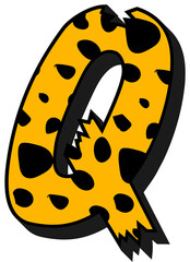 Cheetah Alphabet Letter Q