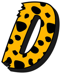 Cheetah Alphabet Letter D