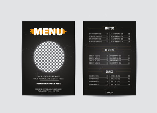 special vector beautiful food menu for restaurant advertisement layout