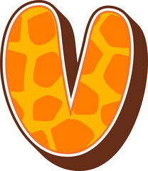 Giraffe Alphabet Letter V