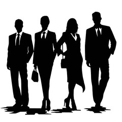 business people silhouettes vector illustration 