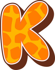 Giraffe Alphabet Letter K