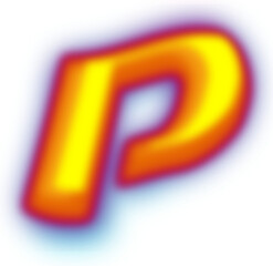 Blur Fire Alphabet Letter P