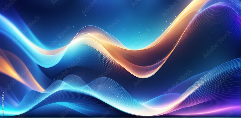 Poster digital business abstract wave technology background the futuristic realm with this captivating wallpaper, the mesmerizing wave of science , creating a visual network of innovation